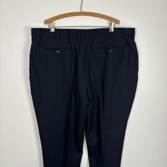 VTG LL Bean Suit Mens 52R Navy Blue 100% Wool Blazer and Comfort Waist Pants 44W - Picture 10 of 14